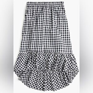 J. Crew | Pull-on Midi Skirt | Navy Blue and White Gingham | Size XS